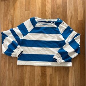 Maeve by Anthropologie Blue and White Striped Kids Shirt